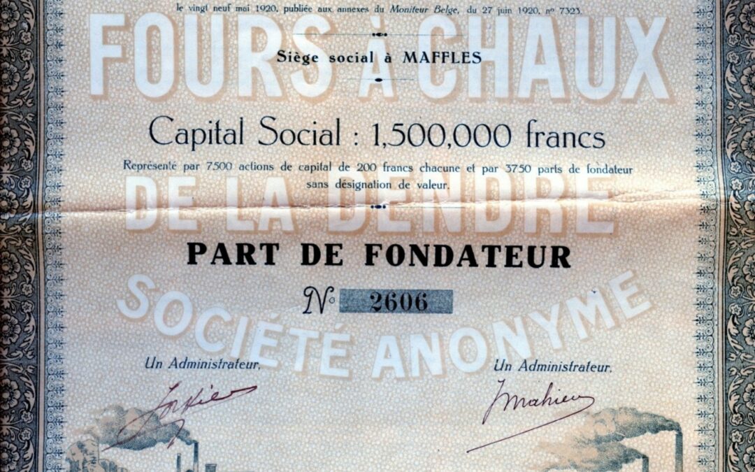 Les Carrières et Fours à Chaux de la Dendre en 1920